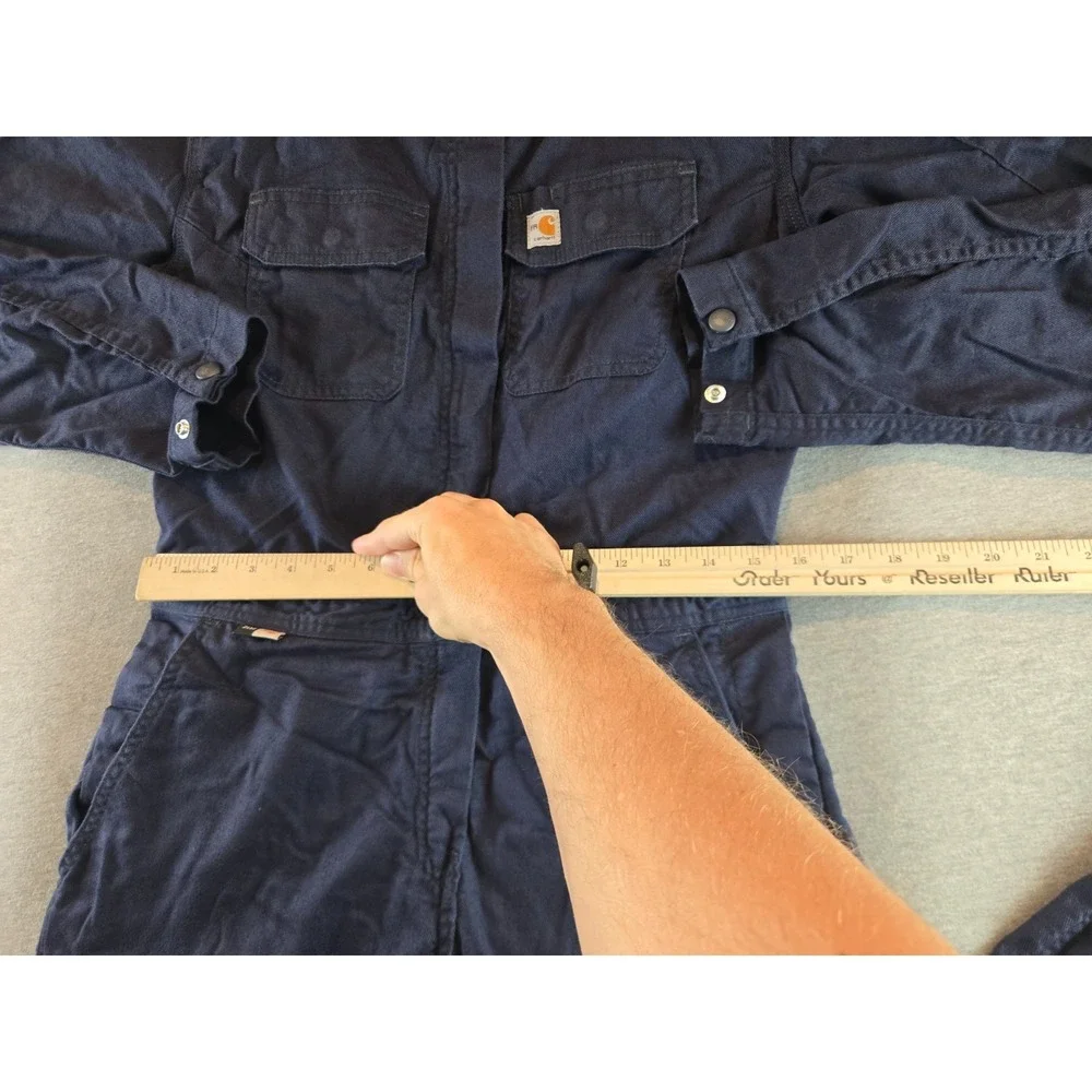 Carhartt Coveralls Womens Small Short Navy Flame-Resistant Rugged Flex Twill FR - Picture 11 of 16
